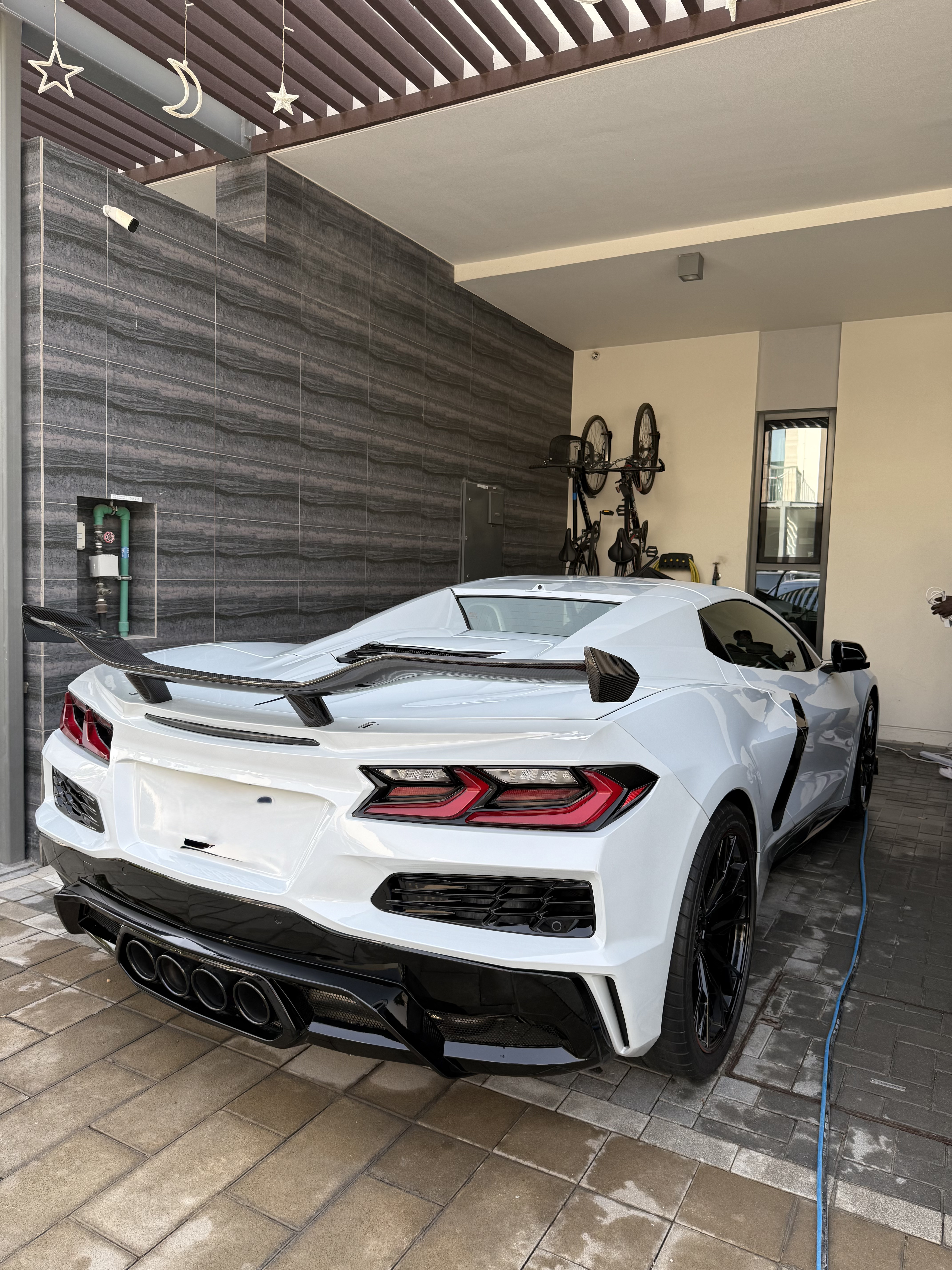 Clean white Corvette